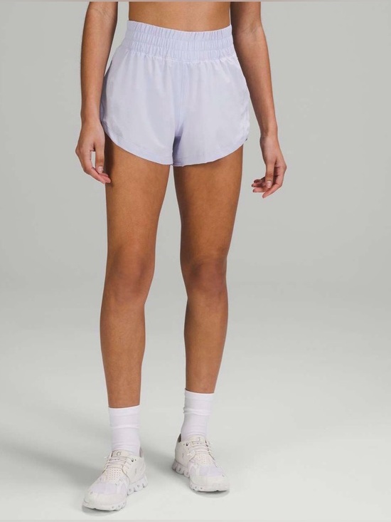 lululemon athletica Pants - LULULEMON Women’s Track That High Rise Lavender Women's Running Shorts Size 12